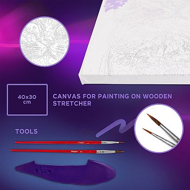 OKTO Air-Dry Clay 3D Painting Kit Kit a Cat in a Flower Crown (11.8 x 15.7 in)