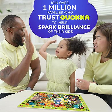 QUOKKA 4 Set 60 Pcs Jigsaw Puzzles for Kids 3-6 years Unicorn Mermaid Fairy Search and Find Game