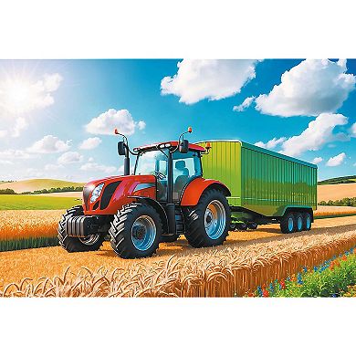 Trefl Kids Agricultural Machinery - Tractor with Trailer 100 Piece Puzzle
