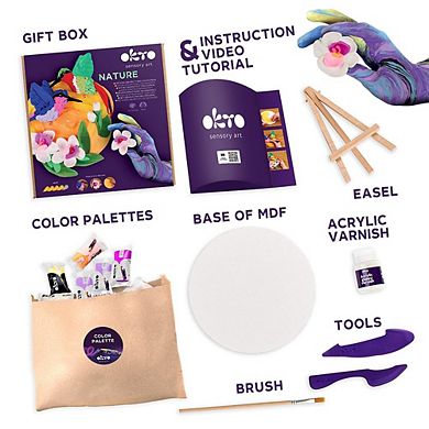 OKTO Air-Dry Clay 3D Painting Kit 3D Hummingbirds (11.4 x 11.4 in)