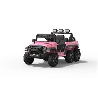 Ride on Car with 6 EVA Wheels&4WD, 24V Battery Powered Electric Car for Kids, Electric Vehicle