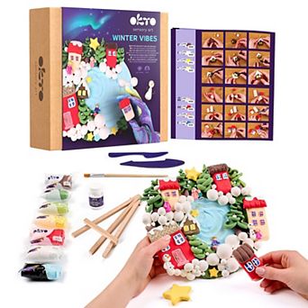 OKTO Air-Dry Clay 3D Painting Kit 3D Winter Vibes (11.4 x 11.4 in)
