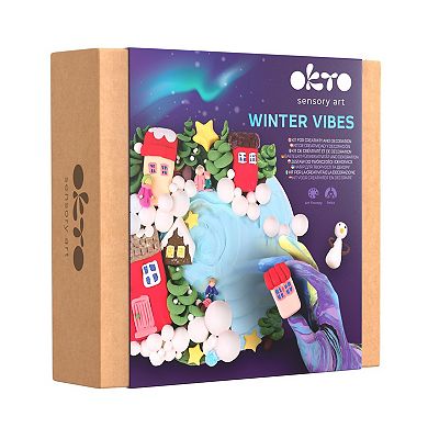 OKTO Air-Dry Clay 3D Painting Kit 3D Winter Vibes (11.4 x 11.4 in)