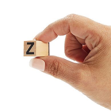 60-Piece Wood Alphabet Stamp Set, Upper and Lowercase Letters with Symbols