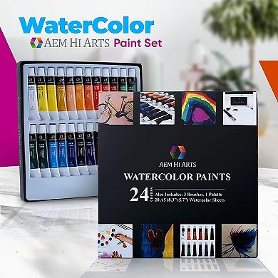 AEM Watercolor Paint Set, 48 piece set