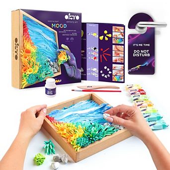 OKTO Air-Dry Clay 3D Painting Kit Mood Ocean Calm (8.3 x 8.3 in)