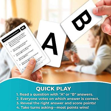 QUOKKA Trivia Game Who Knows Better? Geography Edition Educational Family Cards for Kids & Adults
