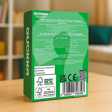 QUOKKA Card Game 500+ Questions What Would You Choose? for Kids & Adults - Travel and Getaway