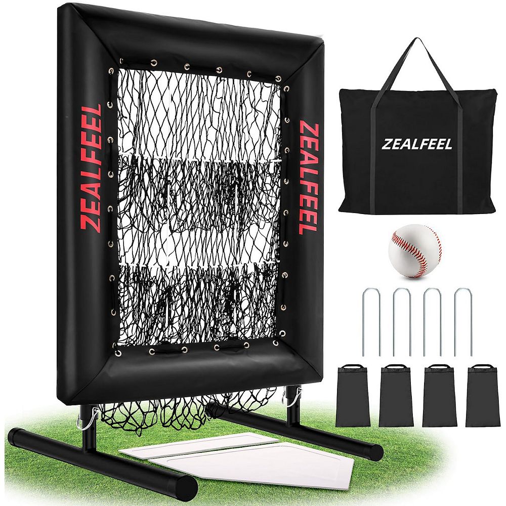 Zealfeel Baseball Pitching Net Pro, 9-Hole Adjustable Strike Zone