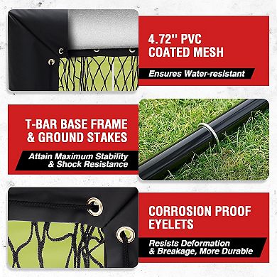 Zealfeel Baseball Pitching Net Pro, 9-Hole Adjustable Strike Zone Trainer with Ball & Home Plate