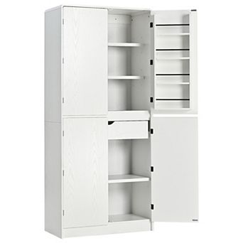 Merax 72" Tall Farmhouse Kitchen Pantry Cabinet with 8 Door Shelves