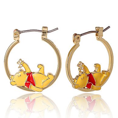 Official Disney Winnie-The-Pooh 18K Gold Hoop Earrings