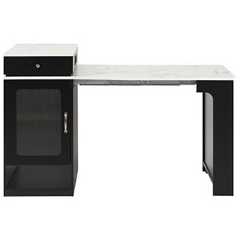 Merax Kitchen Island with Extendable Dining Table, Kitchen Storage Table with Double sided Storage