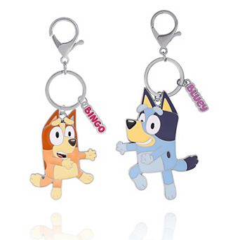 Bluey and Bingo Enamel Charm Keychains - 2 Pack Set, Officially Licensed