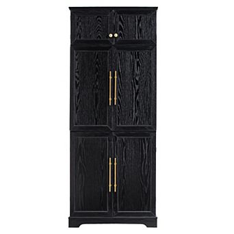 Merax 78.2" Tall Farmhouse Kitchen Pantry Cabinet with 8 Door Shelves, Storage Cabinet