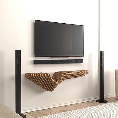 Parametric 3D Wavy Floating Shelf Modern Oak Wall-Mounted TV Unit for Living & Gaming Rooms