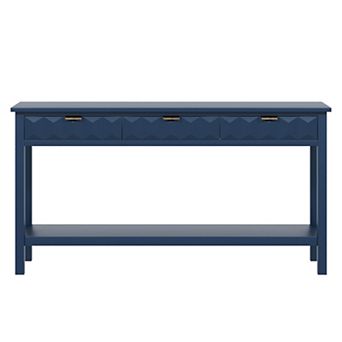 Merax Modern Stylish Console Table with 3 Drawers and Solid Fir legs