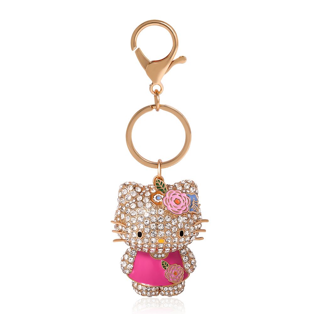 Hello Kitty Face Pave 3D Bling Keychain (Red) Sanrio Hello Kitty Pave Body Keychain/charm display picture 1