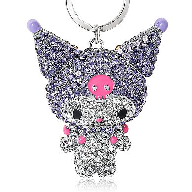 Kuromi Pavé Crystal Keychain Bag Charm Officially Licensed Sanrio
