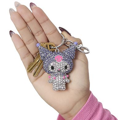 Kuromi Pavé Crystal Keychain Bag Charm Officially Licensed Sanrio