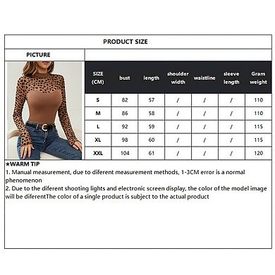 Women's Mesh Panel Long Sleeve Fitted Top Slim Fit Basic Tee