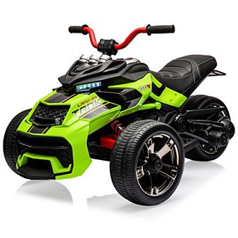 12V Kids Ride On Truck Car, 3-Wheel Electric Vehicle w/Dual Motors, Remote, 7MPH, Music, LED Lights