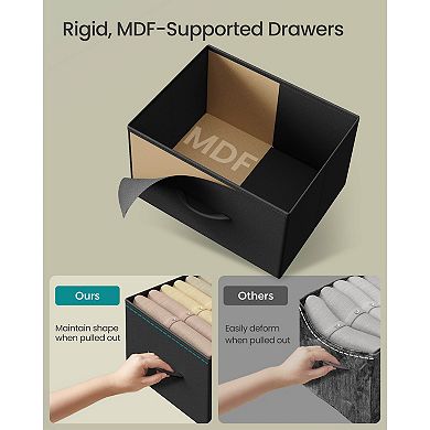 Modern Storage Dresser with Drawers, Steel Frame, and Adjustable Feet