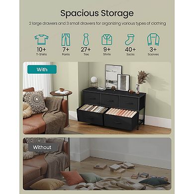 Modern Storage Dresser with Drawers, Steel Frame, and Adjustable Feet