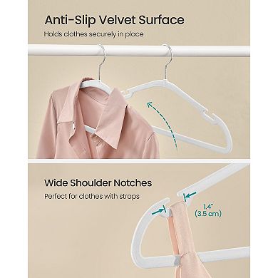 50-Pack Velvet Suit and Coat Hangers with Strap Notches and Swivel Hooks