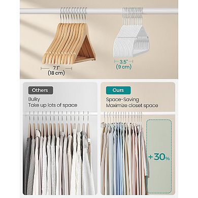 50-Pack Velvet Suit and Coat Hangers with Strap Notches and Swivel Hooks