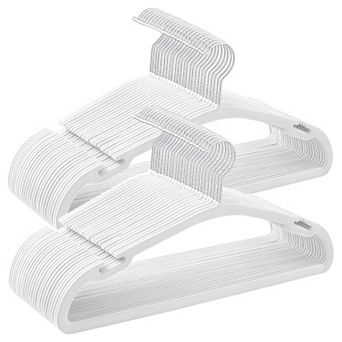 50-Pack Velvet Suit and Coat Hangers with Strap Notches and Swivel Hooks