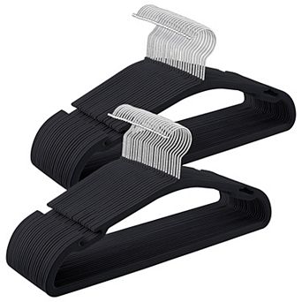 50-Pack Velvet Suit and Coat Hangers with Strap Notches and Swivel Hooks