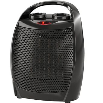 Portable Electric Space Heater 1500W 750W Desk Heater Fan Safe Quiet Silver/Black