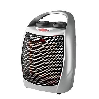 Portable Electric Space Heater 1500W 750W Desk Heater Fan Safe Quiet Silver/Black