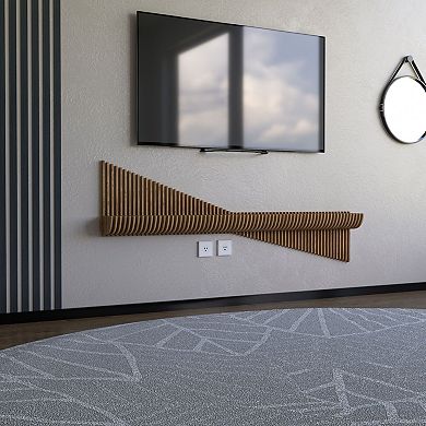 Parametric Floating Shelf TV Unit Modern Geometric Wooden Wall Piece Decor, Gaming Room Shelf