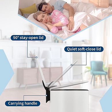 30L Stainless Steel Kitchen Trash Can with Lid​