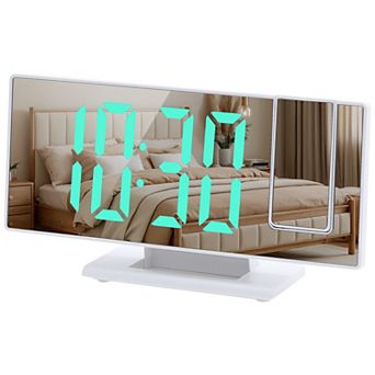 Dimmable LED Alarm Clock, 4-Level Brightness, Projectable, Snooze Function, 7.3"x1.9"x3.0"