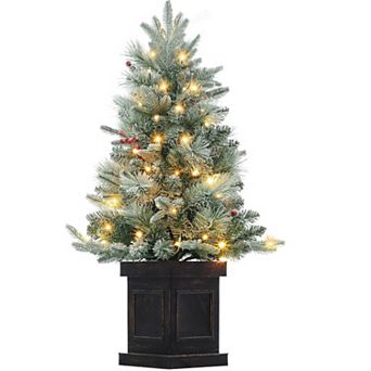 3FT Pre-Lit Xmas Tree - 78 Battery LEDs, Potted Base