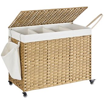 Rolling Laundry Hamper with Basket and Wheels Convenient and Spacious