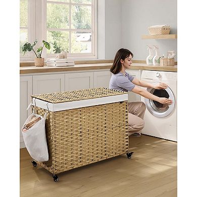 Rolling Laundry Hamper with Basket and Wheels Convenient and Spacious