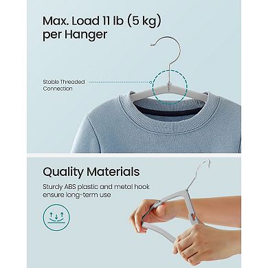 Kids Clothing Velvet Hangers with Swivel Hooks and Space-Saving Shape Set of 50