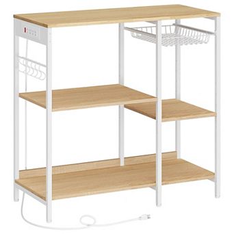 Kitchen Baker’s Rack with Power Outlet 4 AC Outlets, Adjustable Shelves