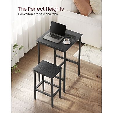 3-Piece Counter-Height Table and Stool Set with Footrests for Kitchen or Dining