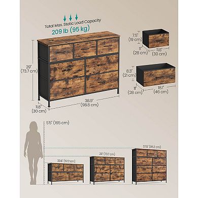 Modern Storage Dresser with Drawers, Steel Frame, and Adjustable Feet