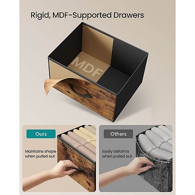 Modern Storage Dresser with Drawers, Steel Frame, and Adjustable Feet