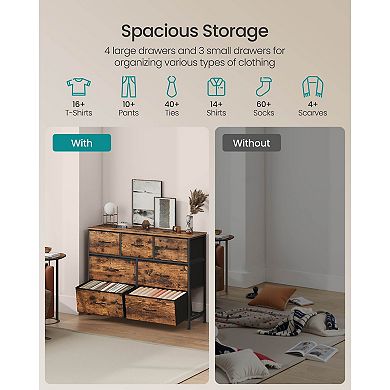 Modern Storage Dresser with Drawers, Steel Frame, and Adjustable Feet