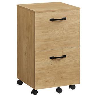 Mobile 2-Drawer File Cabinet, Home Office or Study Cabinet with Lockable Casters