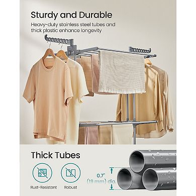 Multi-Tier Drying Rack with Rotating Wings for Laundry Room or Balcony Use