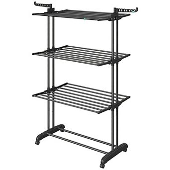 4 tier Drying Rack with Rotating Wings for Indoor or Outdoor Laundry Use - Ink Black