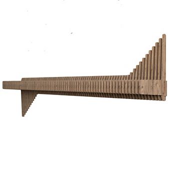 Parametric Floating Shelf TV Unit Modern Geometric Wooden Wall Decor, 3D Wavy Gaming Room Shelf